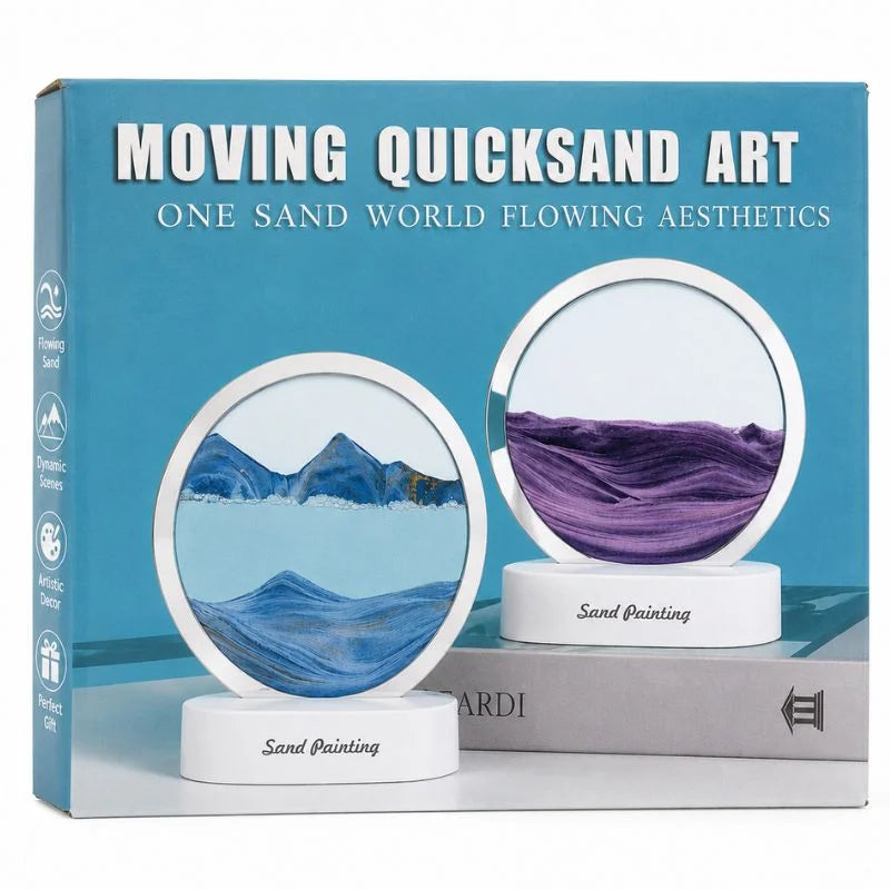 3D Moving Sand Art LED Lamp | Flowing Sandscape Table Decor