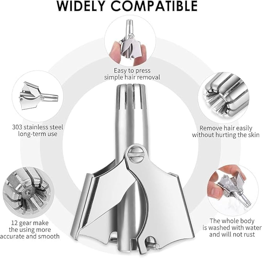 Vintage Style Manual Mechanical Nose Hair Trimmer