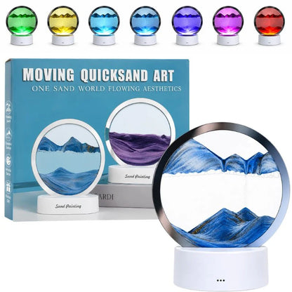3D Moving Sand Art LED Lamp | Flowing Sandscape Table Decor