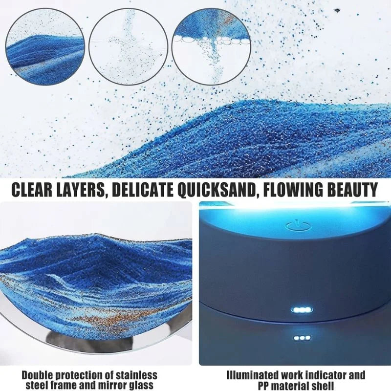 3D Moving Sand Art LED Lamp | Flowing Sandscape Table Decor
