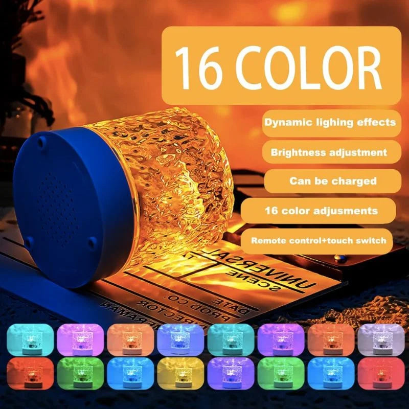 16 Colors Northern Lights Water Ripple Lamp | RGB Ocean Wave Projector
