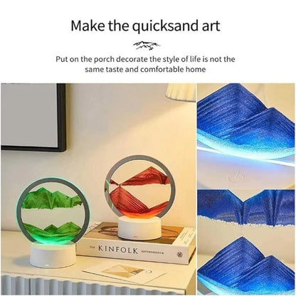 3D Moving Sand Art LED Lamp | Flowing Sandscape Table Decor