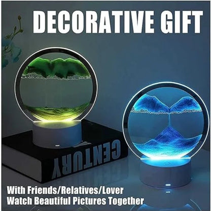 3D Moving Sand Art LED Lamp | Flowing Sandscape Table Decor